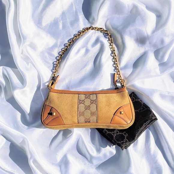 Gucci Handbags - 🍂SOLD GUCCI SUEDE CHAIN POCHETTE🍂